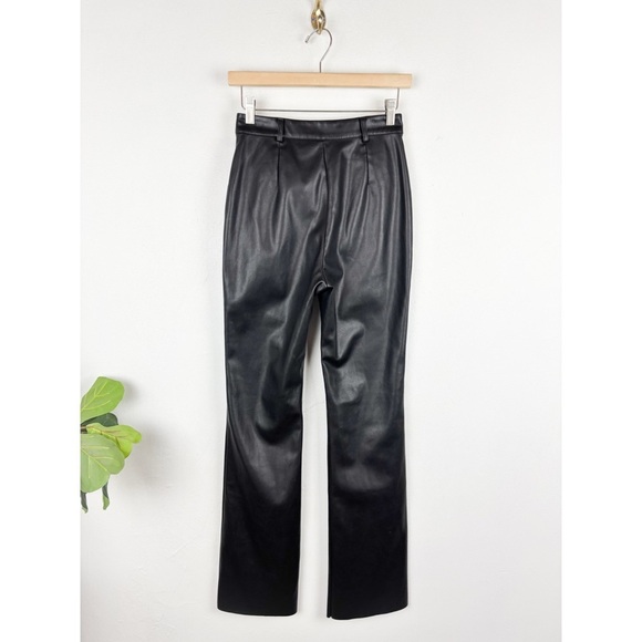 Meshki Tyra Black Straight Leg Faux Leather Pants Sz S - Picture 4 of 11